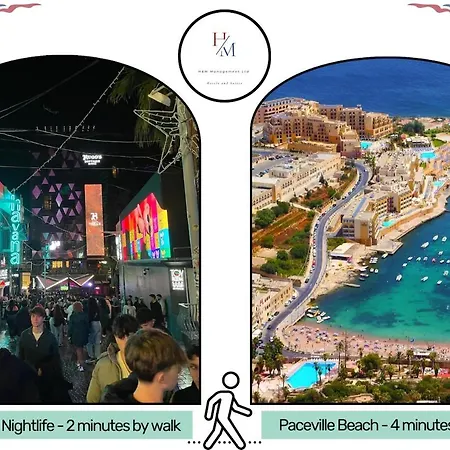 Апартаменты Paceville - 5a - Seaview 2br, Chill Vibes Spot Сент Джулианс