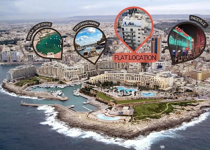 Paceville - 5a - Seaview 2br, Chill Vibes Spot شقة